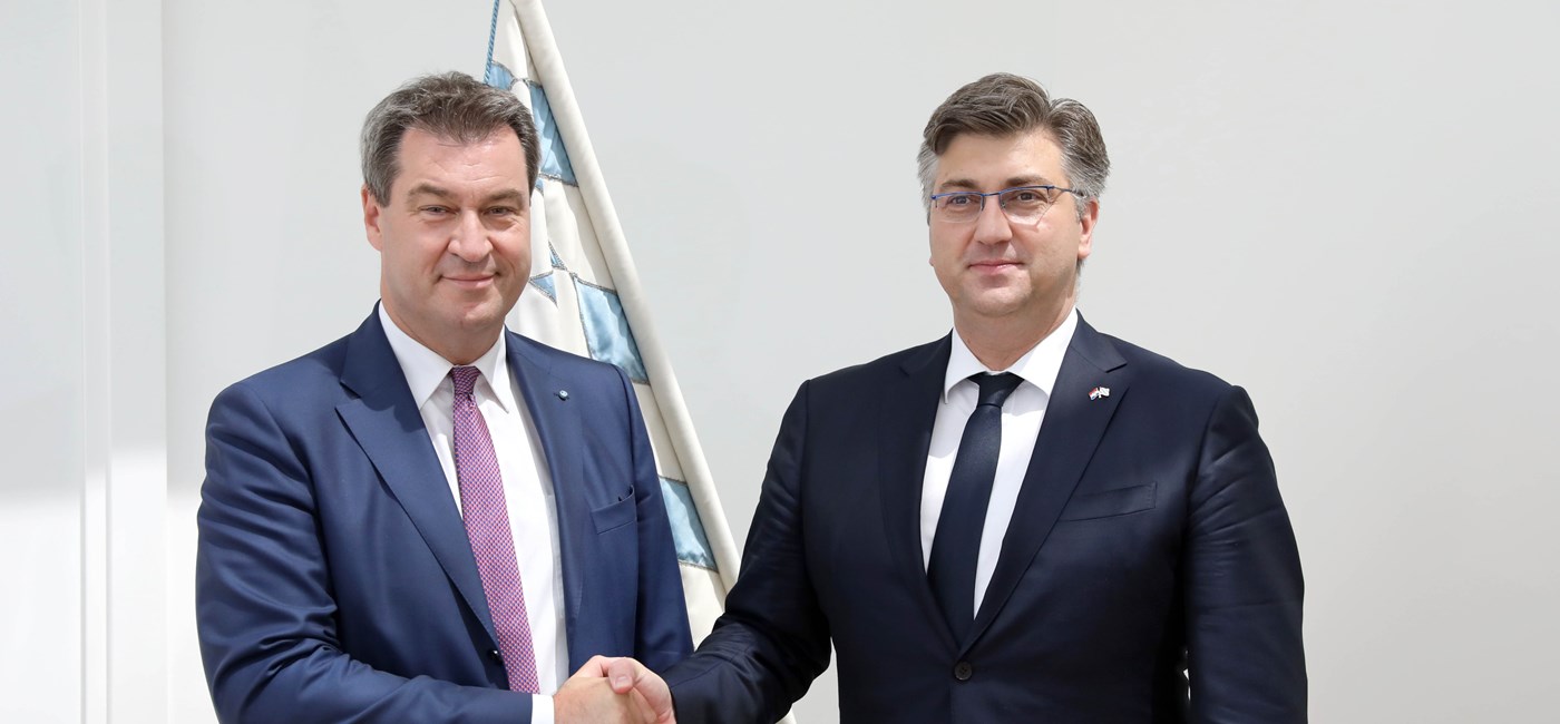 Predsjednik Vlade Andrej Plenković s predsjednikom Vlade Bavarske Markusom Söderom